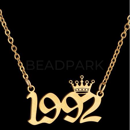 Crown Birth Year 201 Stainless Steel Pendant Necklaces for Women FS-WG4E8F2-13-1