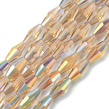 Transparent Electroplate Glass Beads Strands GLAA-K064-05A-AB04-1