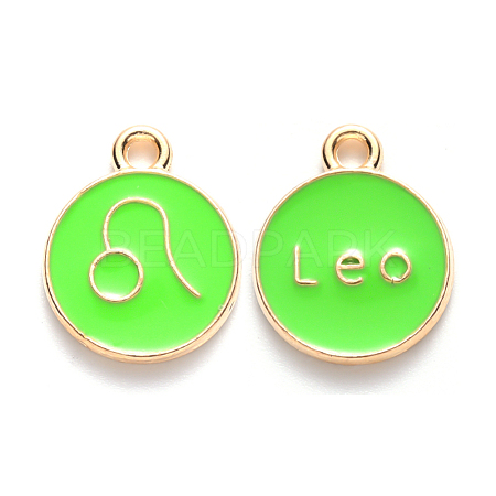 Alloy Enamel Pendants ENAM-S124-01A-06G-1