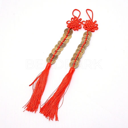 Chinese Knots Polyester Tassel Pendant Decorations HJEW-WH0011-01-1