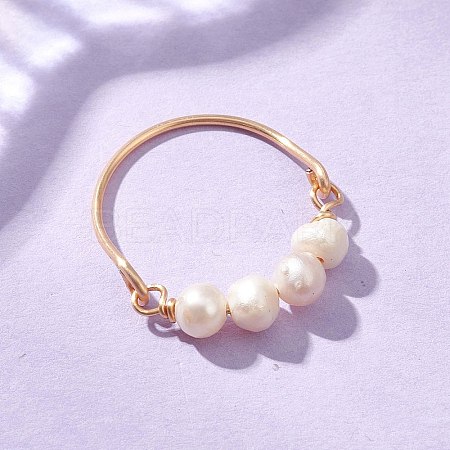 Natural Cultured Freshwater Pearl Finger Rings RJEW-JR01004-1