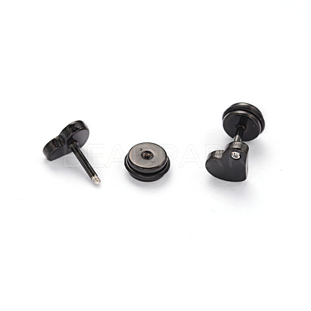 304 Stainless Steel Heart Earlobe Plugs EJEW-I196-13A-1