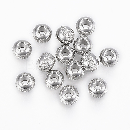 Tarnish Resistant 201 Stainless Steel Waffle Beads X-STAS-G154-37-4mm-1