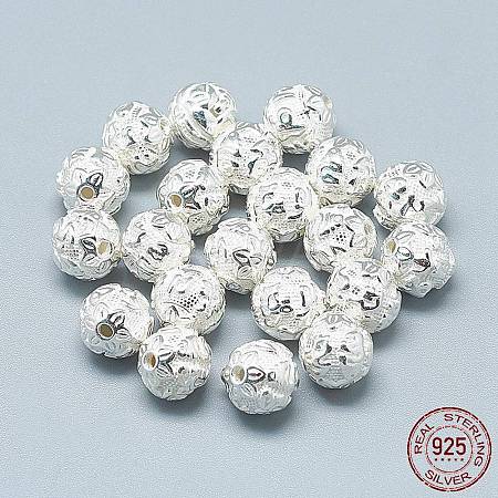 925 Sterling Silver Om Beads STER-T002-82S-1