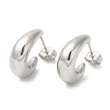 304 Stainless Steel Arch Stud Earrings EJEW-B026-03P-1