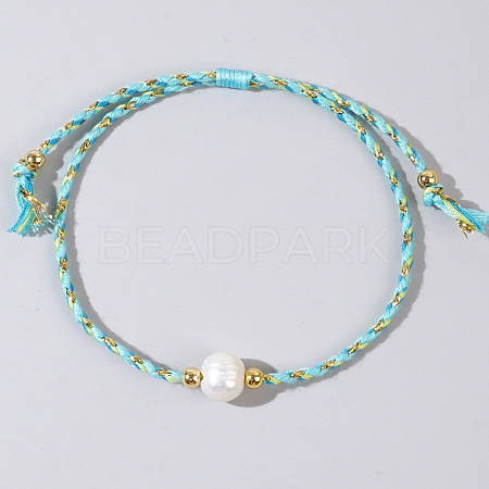 Natural Freshwater Pearl Bead Braided Bead Bracelets JH8725-11-1
