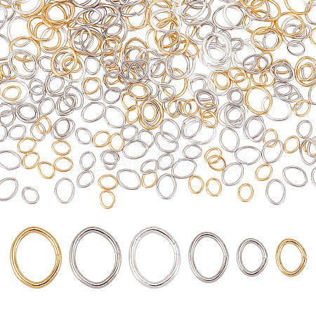   300Pcs 6 Styles Brass & Stainless Steel Jump Rings FIND-PH0007-16-1