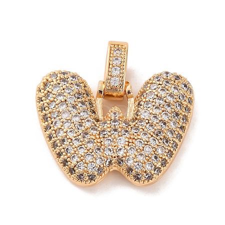 Brass Micro Pave Cubic Zirconia Pendants KK-C076-29W-G01-1