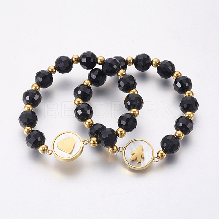 Glass Beads Stretch Bracelets BJEW-F354-19G-01-1