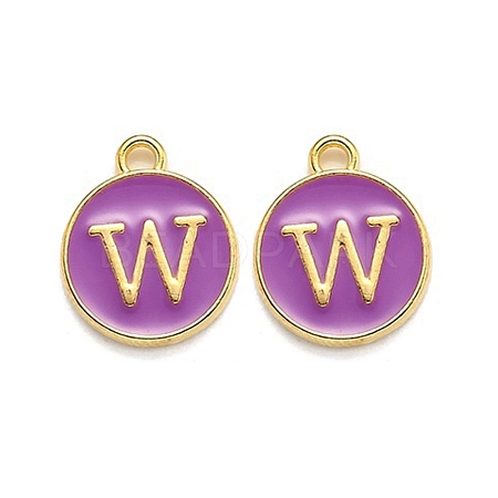 Golden Plated Alloy Enamel Charms ENAM-Q437-12W-1