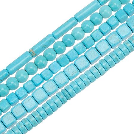 10 Strands 5 Style Synthetic Turquoise Beads G-OC0002-15-1