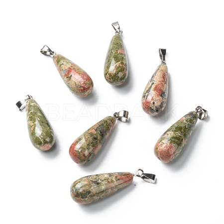 Natural Unakite Pendants G-F707-02-1