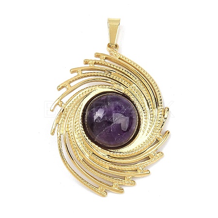 Natural Amethyst Pendants STAS-B109-01G-01-1