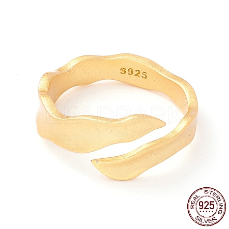 925 Sterling Silver Matte Cuff Ring RJEW-Z011-01G-1