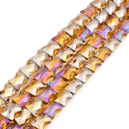 AB Color Plated Transparent Glass Beads Strands EGLA-P051-06A-A13-1