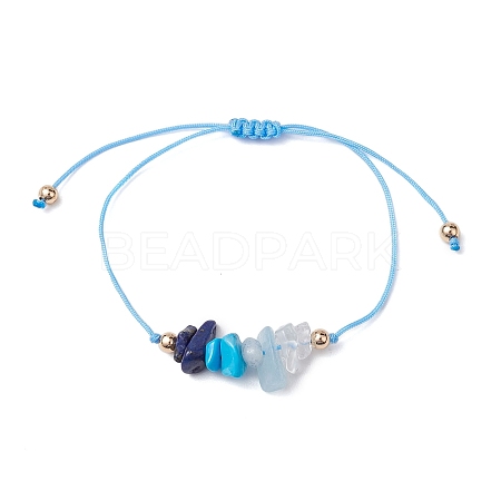 Gemstone Braided Bead Bracelet BJEW-JB11013-01-1