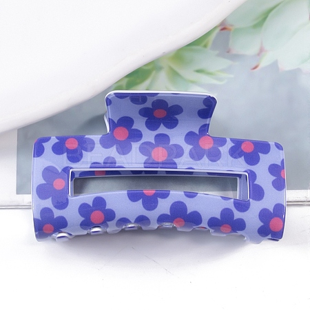 Flower Pattern PVC Plastic Claw Hair Clips PW-WG97083-01-1