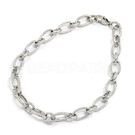 Fashionable 304 Stainless Steel Engraved Vine Mother-son Chain Bracelets X-STAS-A028-B101P-1