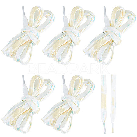 Gorgecraft 3 Pairs 3 Style Tie-Dye Style Flat Smooth Polyester Shoelaces FIND-GF0004-70A-1
