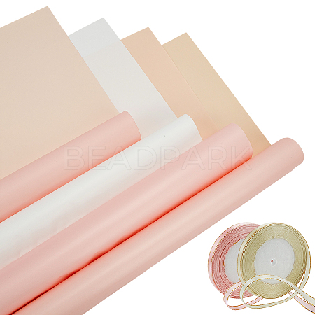 80Pcs 4 Colors Plastic Bouquet Wrapping Craft Paper DIY-GO0002-81-1