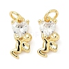 Brass Pave Cubic Zirconia Pendants KK-Z120-42G-1