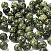 100Pcs 8mm Natural Serpentine/Green Lace Stone Round Beads DIY-LS0002-45-4
