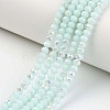 Electroplate Opaque Solid Color Glass Beads Strands X-EGLA-A034-P8mm-L09-1