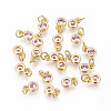 Brass with Single Cubic Zirconia Charms LS-ZIRC-F095-03G-03-1