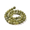 Round Frosted Natural TaiWan Jade Bead Strands X-G-M248-8mm-02-2