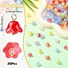 20Pcs Glass & Acrylic Flower Pendants PALLOY-YW00107-01-3