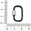 Oval Brass Micro Pave Clear Cubic Zirconia Screw Carabiner Clasps KK-B167-01B-P-4