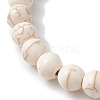 8mm Synthetic Magnesite Round Beaded Stretch Bracelets BJEW-JB10301-4