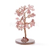 Natural Rose Quartz Chips & Agate Pedestal Display Decorations DJEW-A001-04C-2
