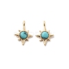 Synthetic Turquoise Star Charms with Brass Settings KK-A277-05G-1
