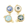 Rack Plating Brass Micro Pave Cubic Zirconia & Shell & Enamel Box Clasps KK-S373-03G-1