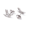 Swallow Shape 304 Stainless Steel Stud Earrings for Women EJEW-Z017-12P-2