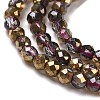 Transparent Electroplate Glass Beads Strands GLAA-H021-01A-HP07-4