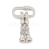 925 Sterling Silver Micro Pave Clear Cubic Zirconia Fold Over Clasps STER-U001-07P-1