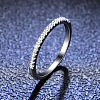 Rhodium Plated 925 Sterling Silver Micro Pave Cubic Zirconia Plain Band Rings WGF7D9C-20-1