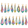 Fingerinspire 16Pcs Electroplated Raw Rough Natural Quartz Crystal Copper Wire Wrapped Pendants FIND-FG0003-30A-7