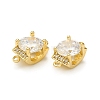 Brass Micro Pave Clear Cubic Zirconia Connector Charms KK-P228-65G-3