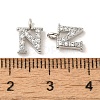 Initial Letter Brass Micro Pave Cubic Zirconia Pendants ZIRC-F008-N-3