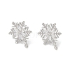 Christmas Theme Brass Micro Pave Cubic Zirconia Stud Earring Findings KK-Z065-11P-1