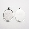 Oval Tibetan Style Alloy Big Pendant Cabochon Settings PALLOY-K109-05AS-RS-2