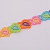 Heart Embroidered Polyester Ribbon OCOR-WH0060-04-2