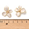 Flower Brass Enamel Stud Earrings EJEW-P308-02G-B-3