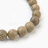 Natural Dyed Sandalwood Beads Stretch Bracelets BJEW-JB03843-02-2