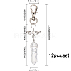 CHGCRAFT 1 Set Double Terminated Natural Gemstone Bullet Pendant Decorations HJEW-CA0001-51-2