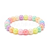 7Pcs 7 Color Candy Color Acrylic Round Beaded Stretch Bracelets Set BJEW-JB08928-3