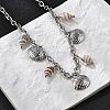 Summer Beach 304 Stainless Steel & Shell Pendant Necklaces NJEW-Z061-09P-3
